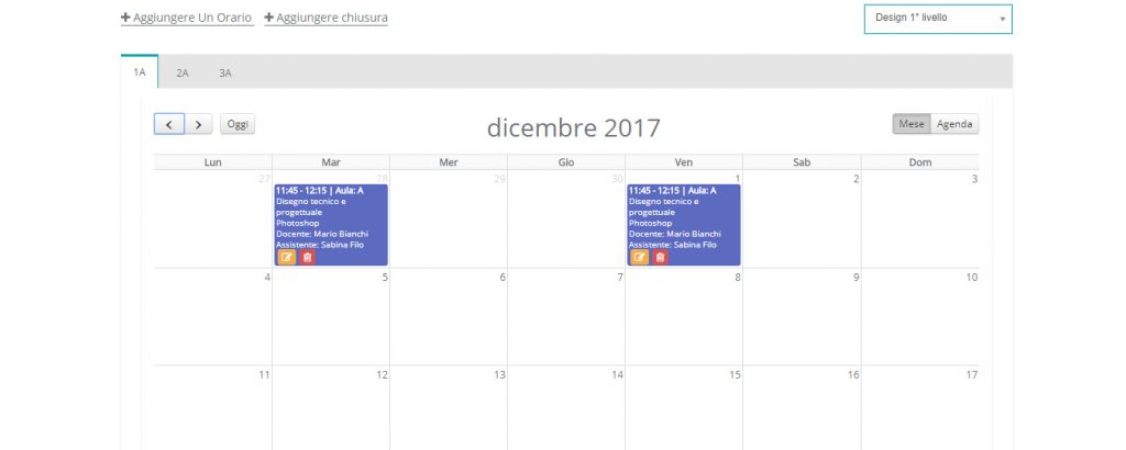 Software Gestione calendario scolastico